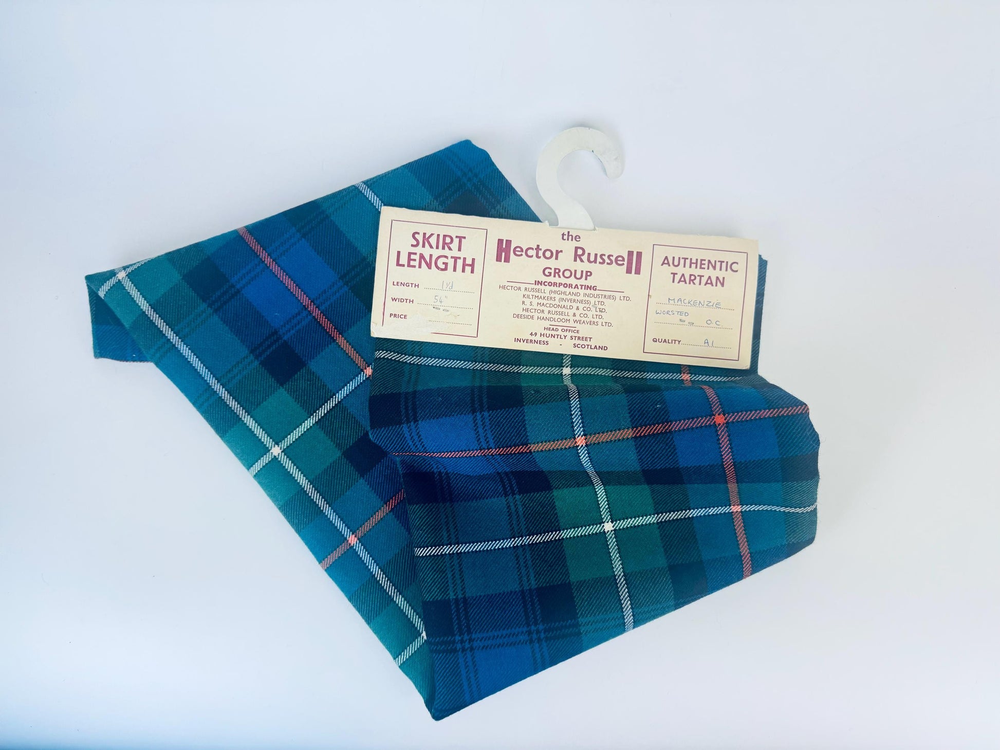 Product image for 'vintage authentic tartan plaid wool kilt fabric made in scotland the hector russell group' (view 5e82d2)