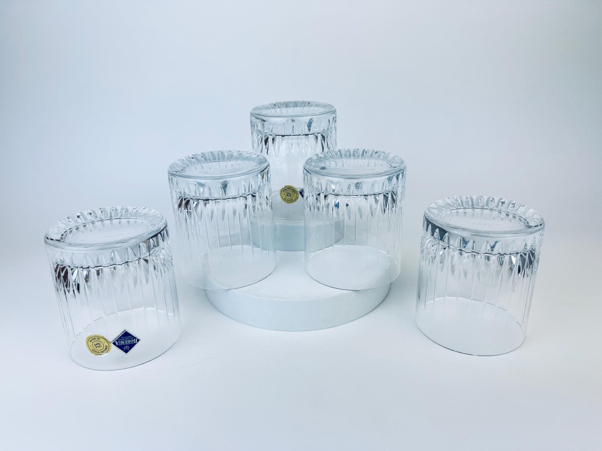 Product image for 'vintage jihlavske sklarny bohemia crystal lowball glasses set of five 5 made in czech republic' (view 704325)