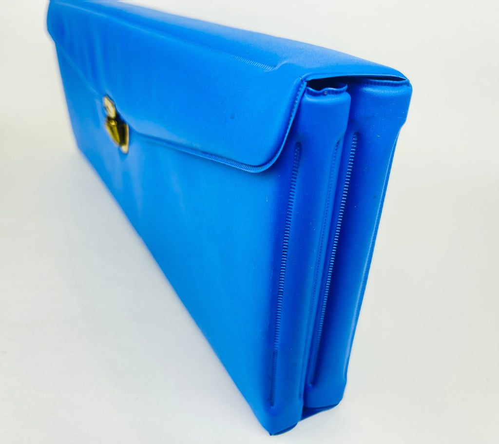 Product image for 'vintage latch knitting needle kit dcn perfecto bright blue pleather brass looking includes variety needle sizes' (view 5f231c)