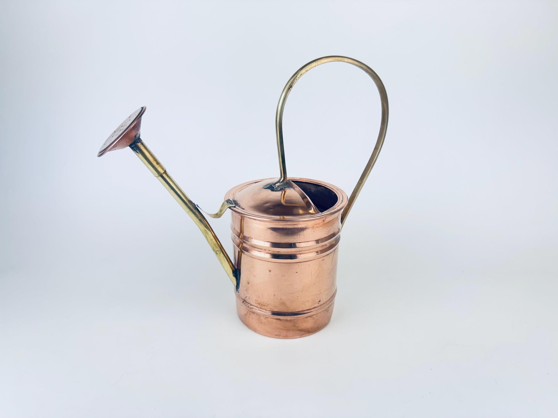 Product image for 'vintage copper brass watering can art deco handle mid century patina charm' (view a69f69)