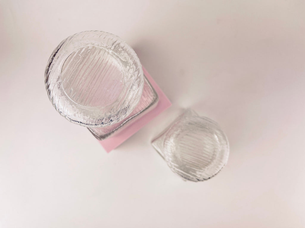 Product image for 'vintage 1970s airtight glass jars with faux wood grain lids set of 2' (view c76ff5)