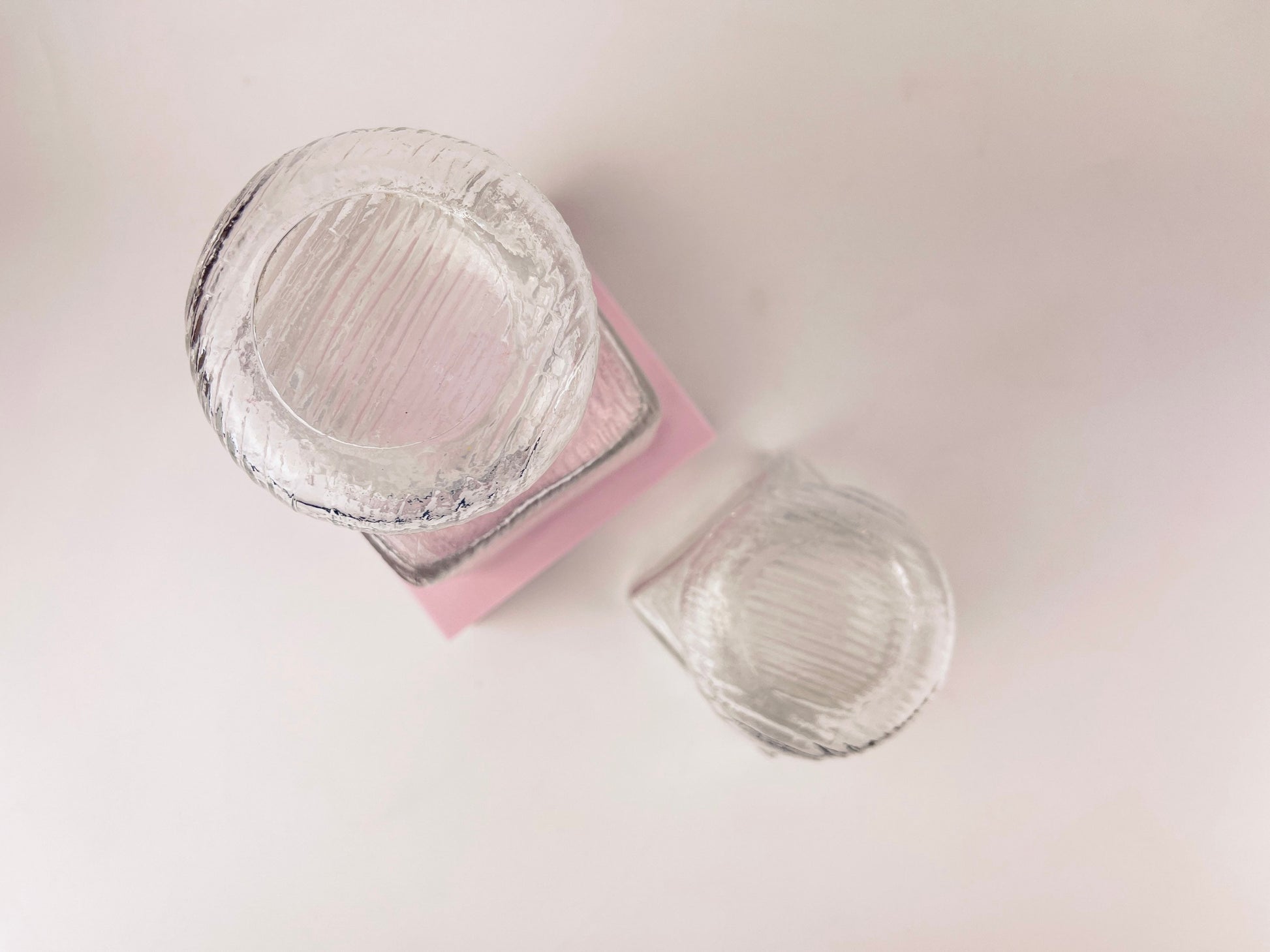 Product image for 'vintage 1970s airtight glass jars with faux wood grain lids set of 2' (view c76ff5)
