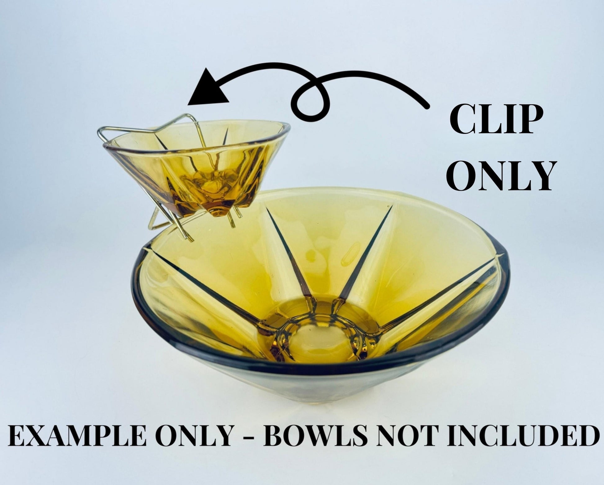 Product image for 'vintage hazel atlas gold metal chip dip bracket replacement clip' (view c66227)