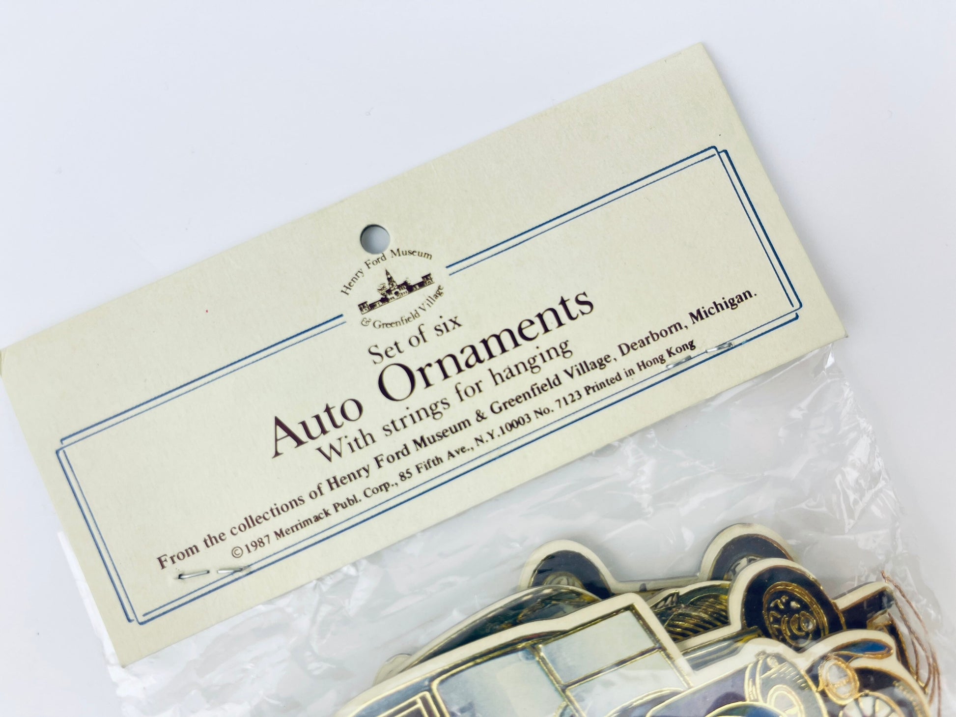 Product image for 'vintage auto christmas ornaments henry ford museum set of six 6 made in hong kong 1987 new old stock nos' (view 47d23d)