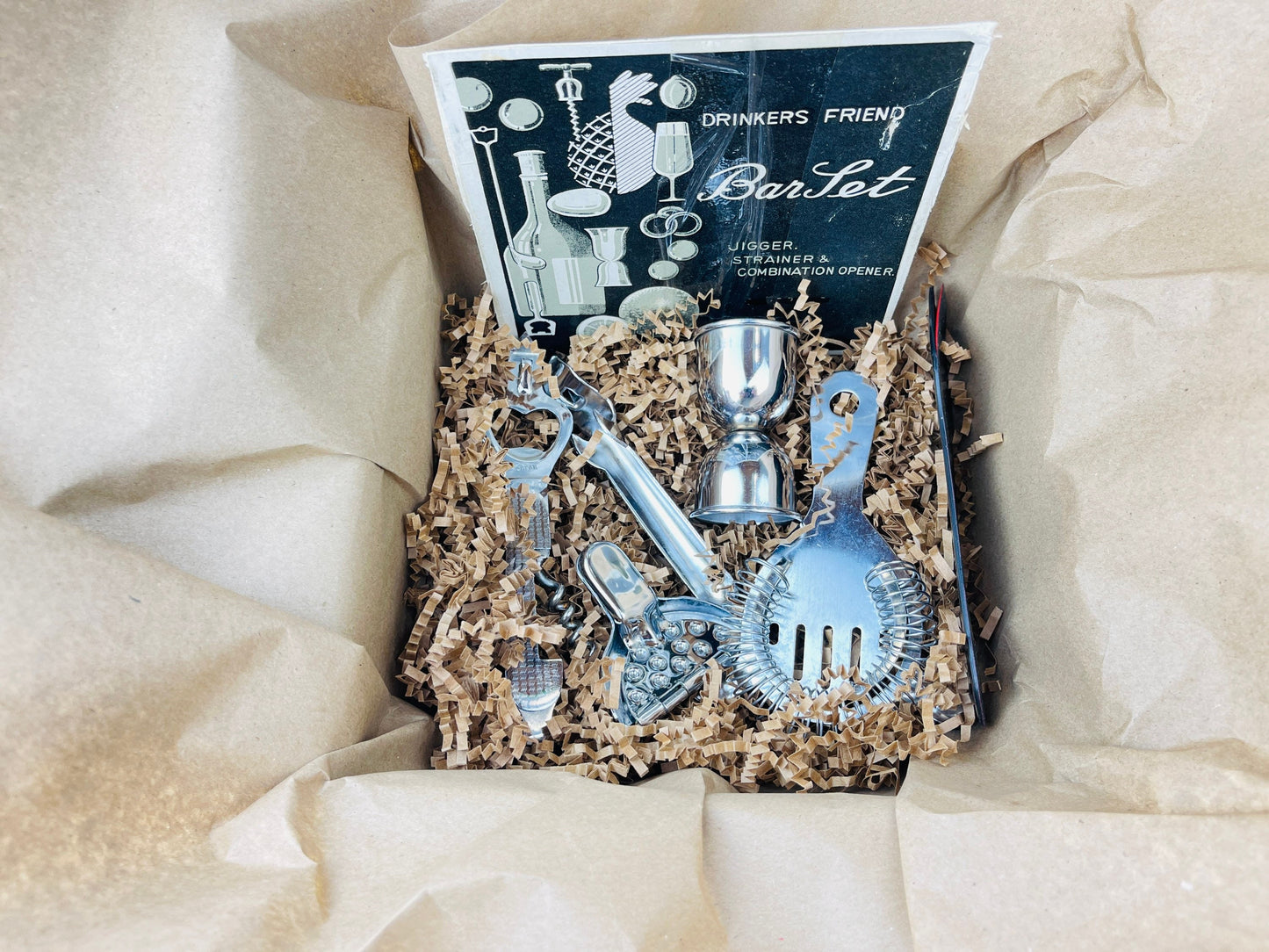 Product image for 'vintage barware utensil set set of five 5 made in japan jigger strainer combination opener' (view d167c0)