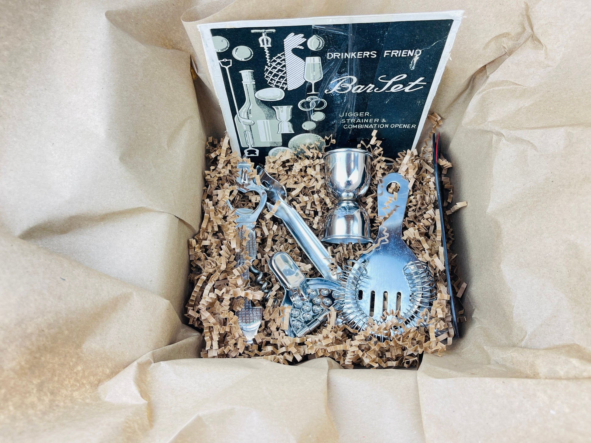 Product image for 'vintage barware utensil set set of five 5 made in japan jigger strainer combination opener' (view d167c0)