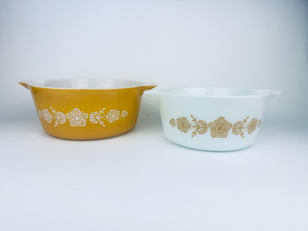 Product image for 'vintage butterfly gold pyrex casserole dishes sold separately' (view a288d2)
