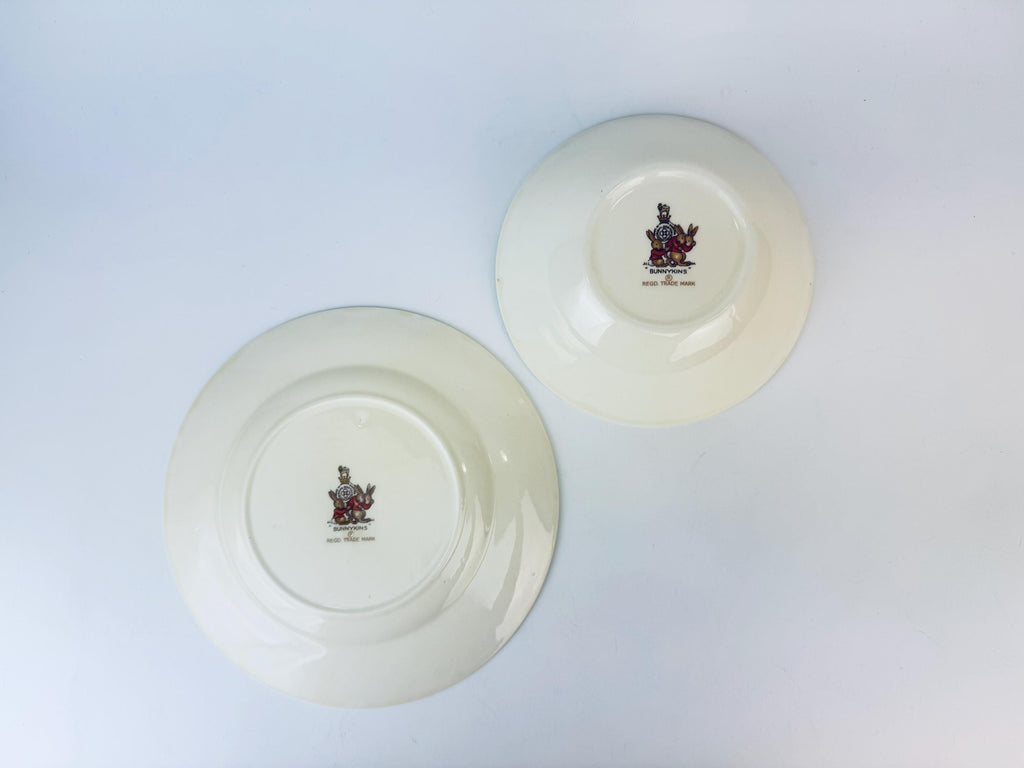Product image for 'vintage bunnykins royal doulton plate bowl set cream ceramic 1950s english nursery dishware' (view 963024)