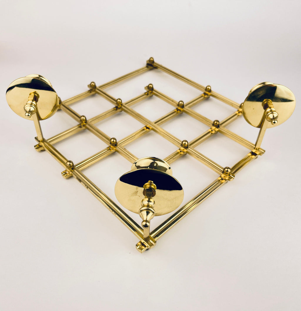 Product image for 'vintage wall mounted brass candlestick holders collapsible attractive aged patina' (view 983021)