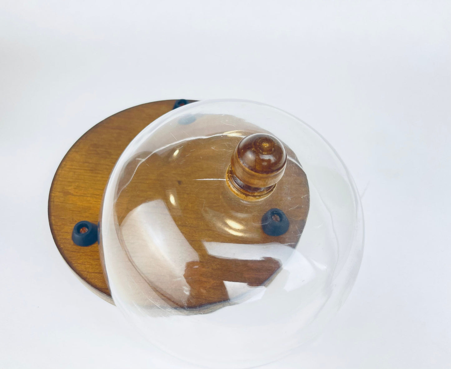 Product image for 'vintage goodwood cheese cloche charcuterie cracker dome server 60s ceramic tile with berry nut flower pattern plastic dome' (view 8fa883)