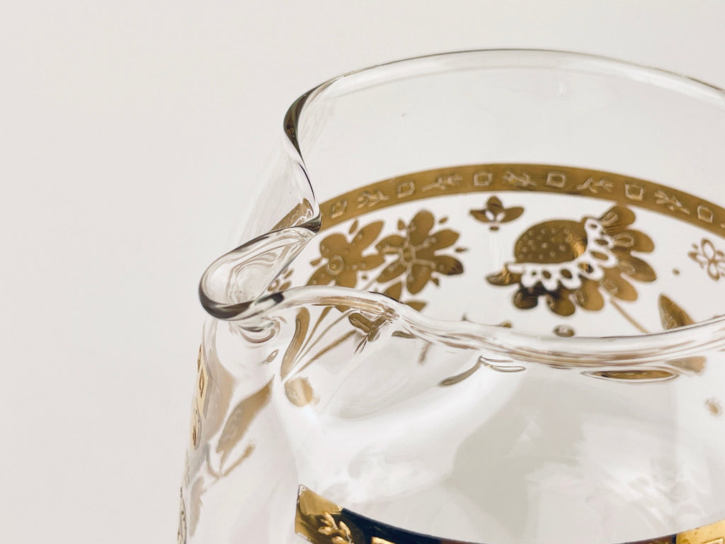 Product image for 'vintage culver tyrol gold chantilly floral martini cocktail glass pitcher barware decanter' (view c83e8b)