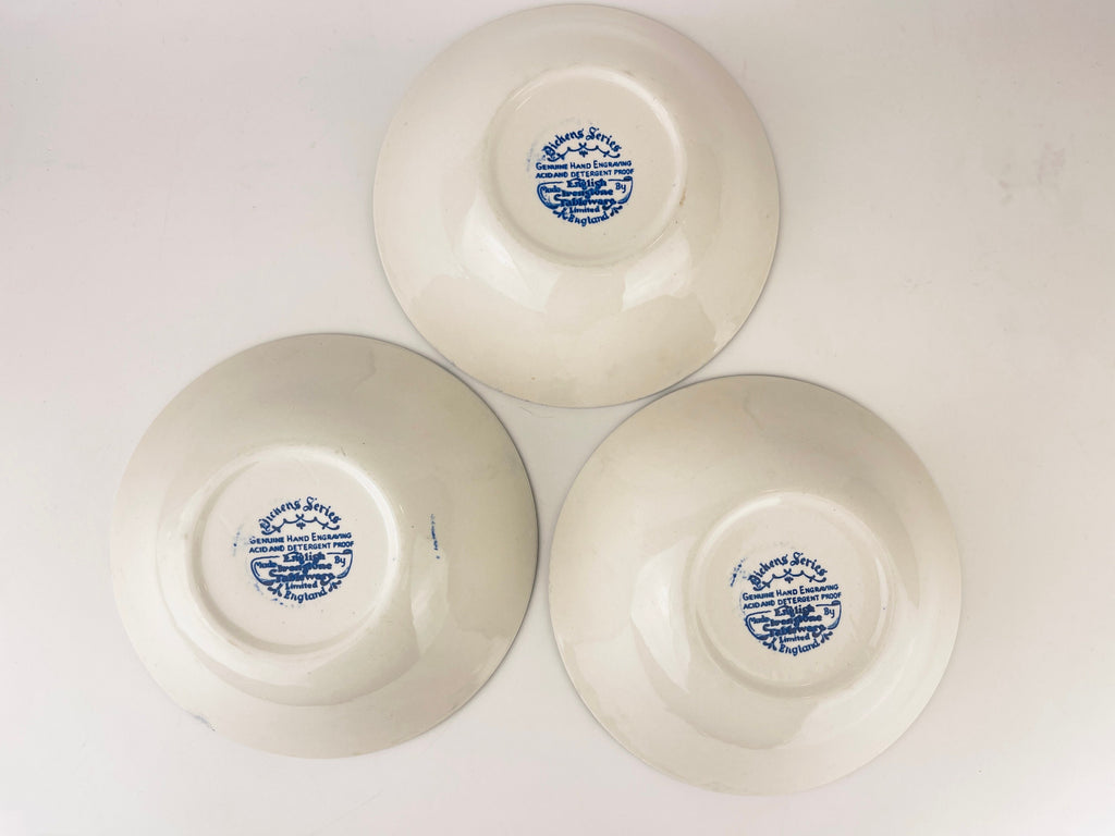 Product image for 'vintage dickens series blue transferware english ironstone bowl made in england sold separately' (view d8c24c)