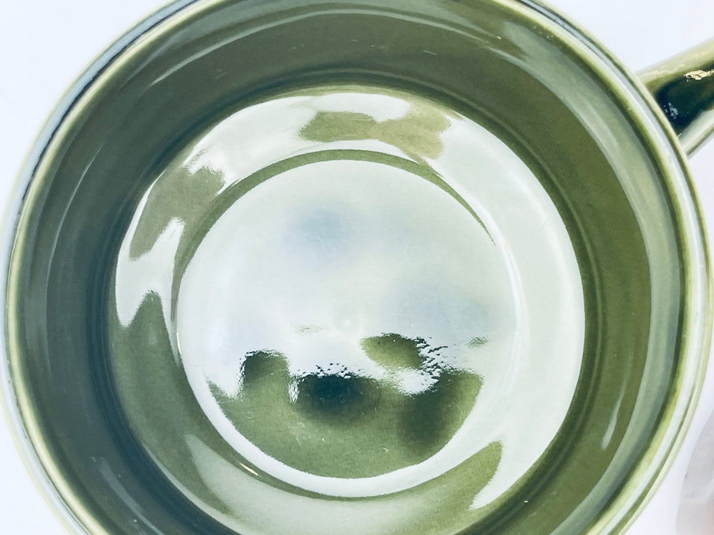 Product image for 'vintage english handled green brown drip glazed ceramic soup bowls set of two 2' (view f88209)