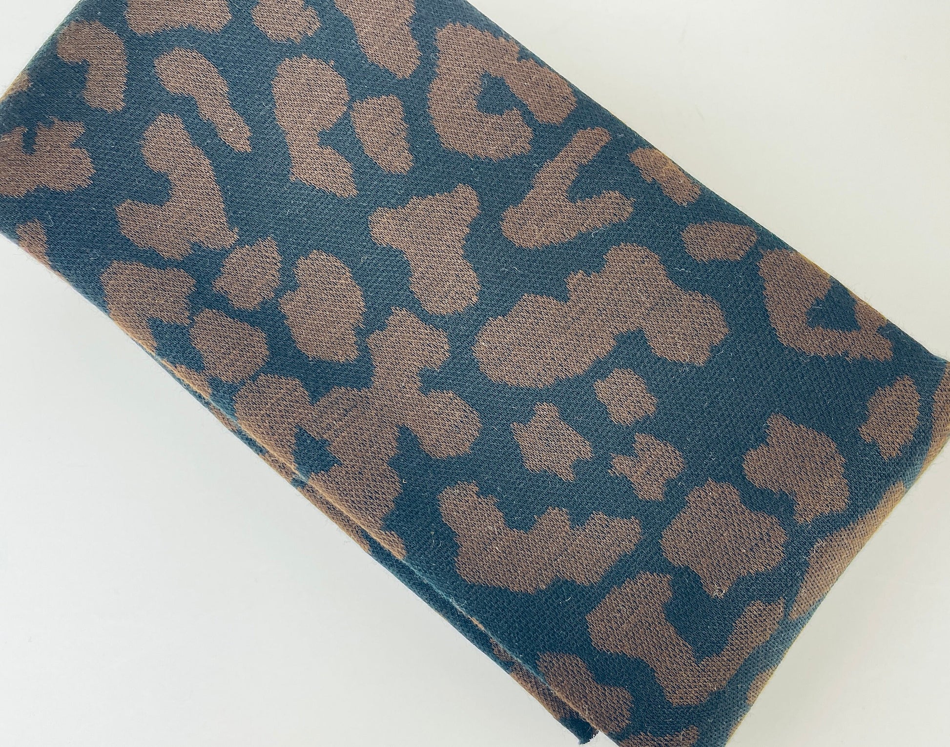 Product image for 'vintage eatons navy brown acrylic fabric animal print 46 x 64' (view d8049c)