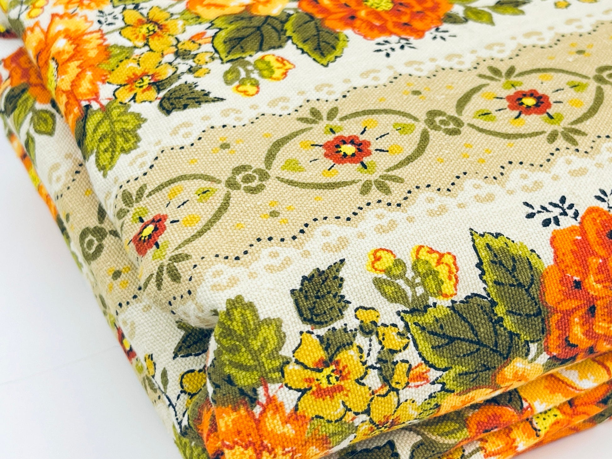 Product image for 'vintage preshrunk floral cotton fabric 43 x 70 house home draperies inc' (view 010058)