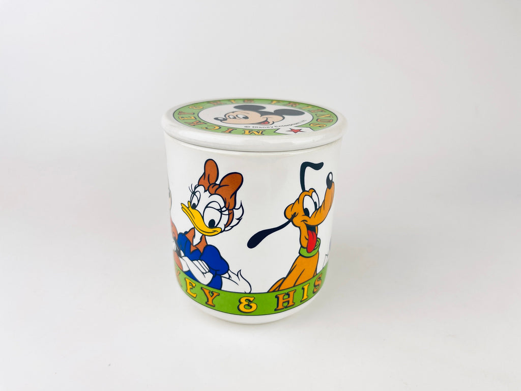 Product image for 'vintage mickey mouse his friends lidded ceramic mug disney character series made in japan by sango' (view a8d048)