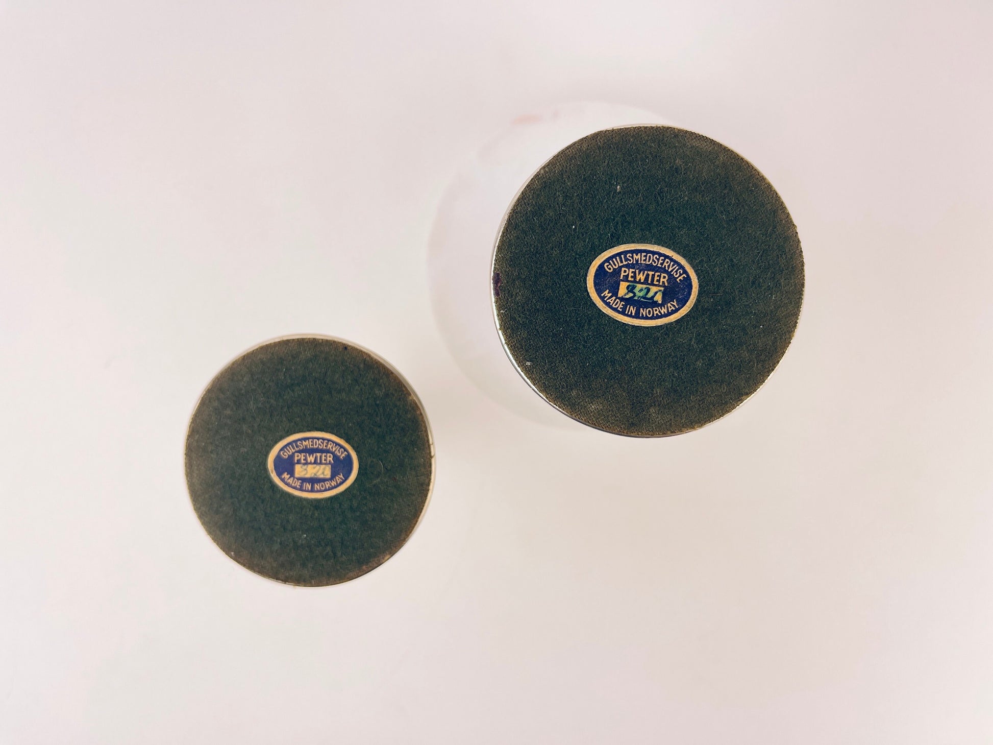 Product image for 'vintage pewter silver candle stick holders set of two 2 made in norway by gullsmedservise' (view 153dde)