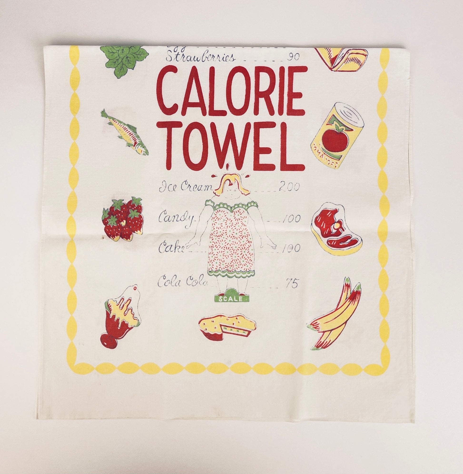 Product image for 'vintage calorie counting tea towel excellent kitchen gag gift' (view 9c1ded)