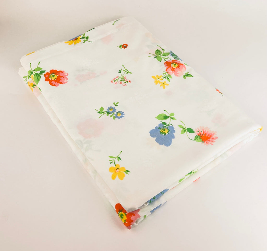 Product image for 'vintage 1970s montgomery ward floral twin double flat sheet made in canada' (view e534b4)