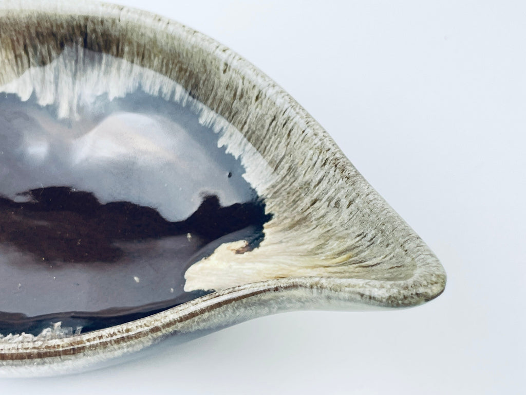 Product image for 'vintage teardrop drip glazed red clay trinket dish evangeline pottery canada made in canada' (view 2edaa2)