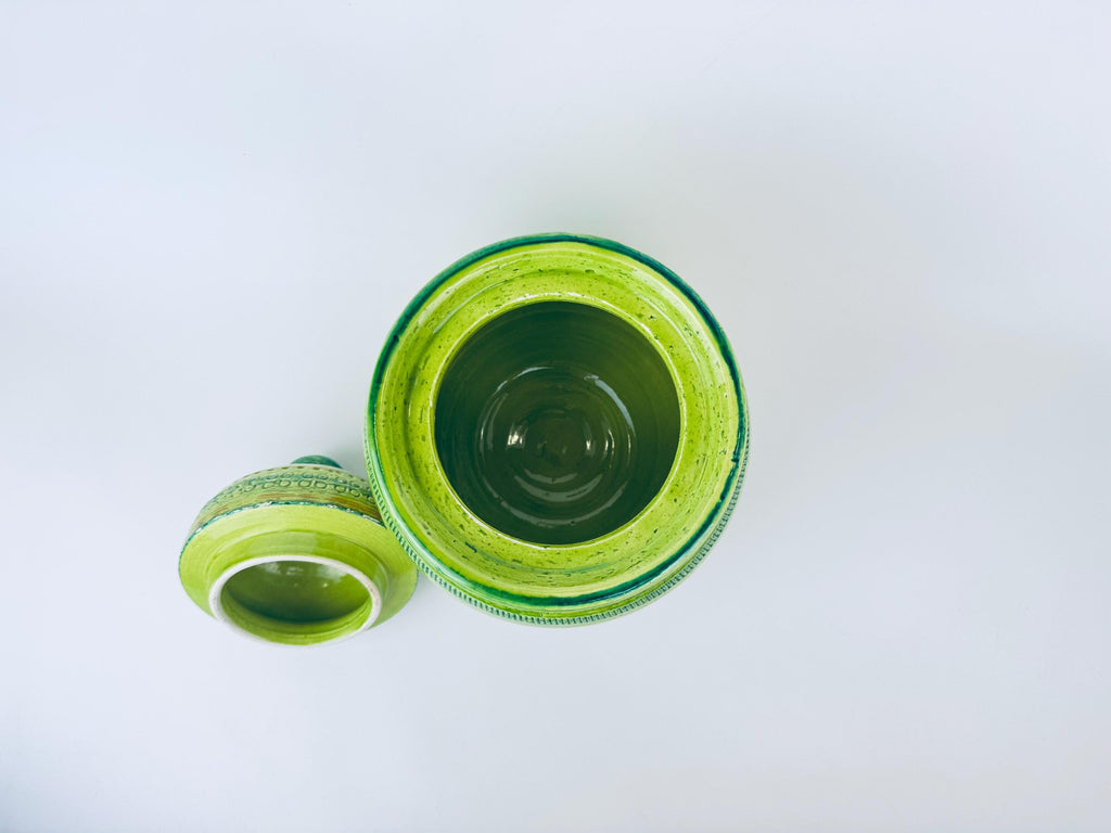 Product image for 'vintage rare aldo londi bitossi green sgraffito lidded jar made in italy' (view baa1cc)