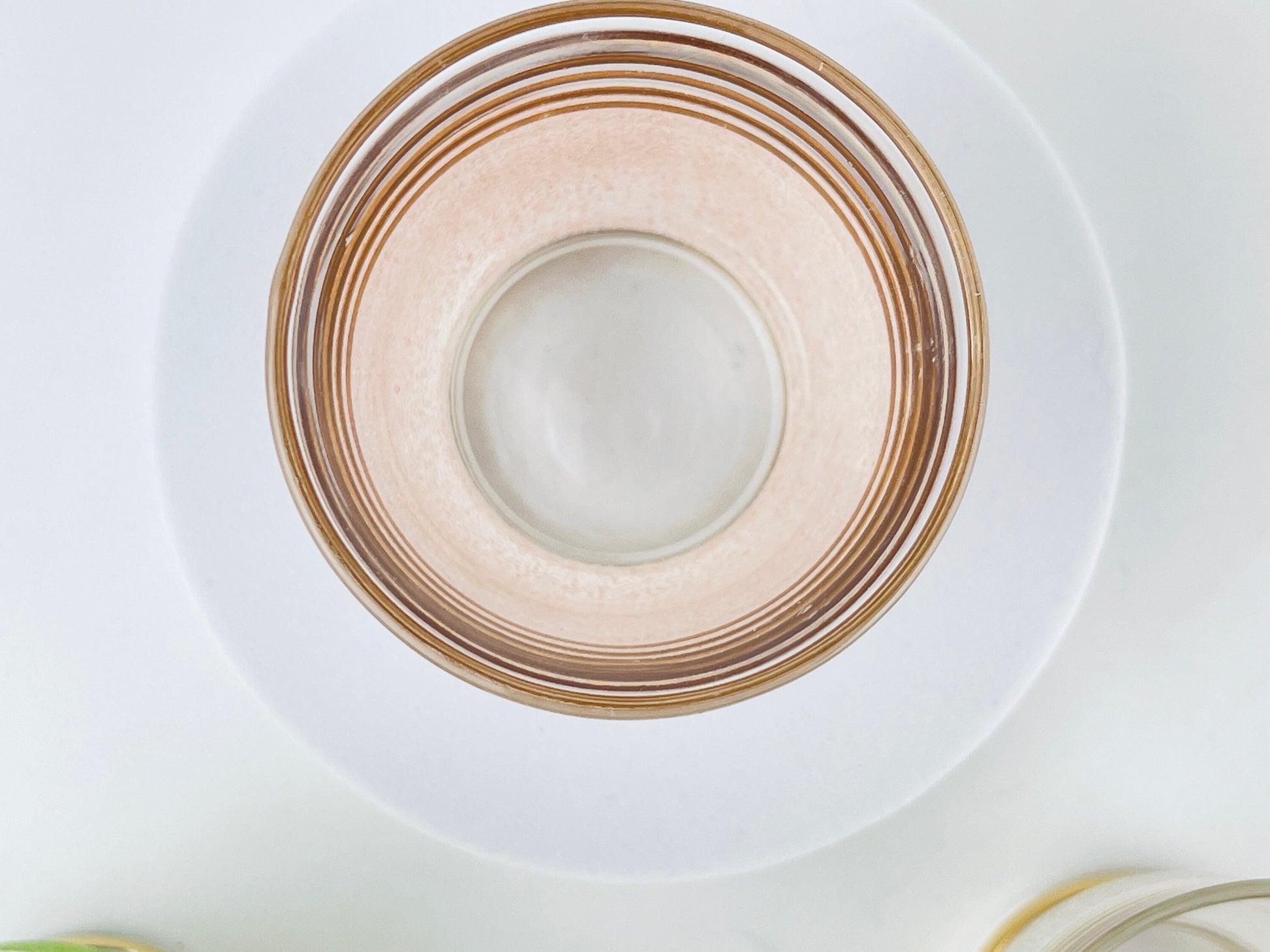 Product image for 'vintage gold striped sugar coated drinking shot glasses set of three 3 pink green white' (view 7d8edb)