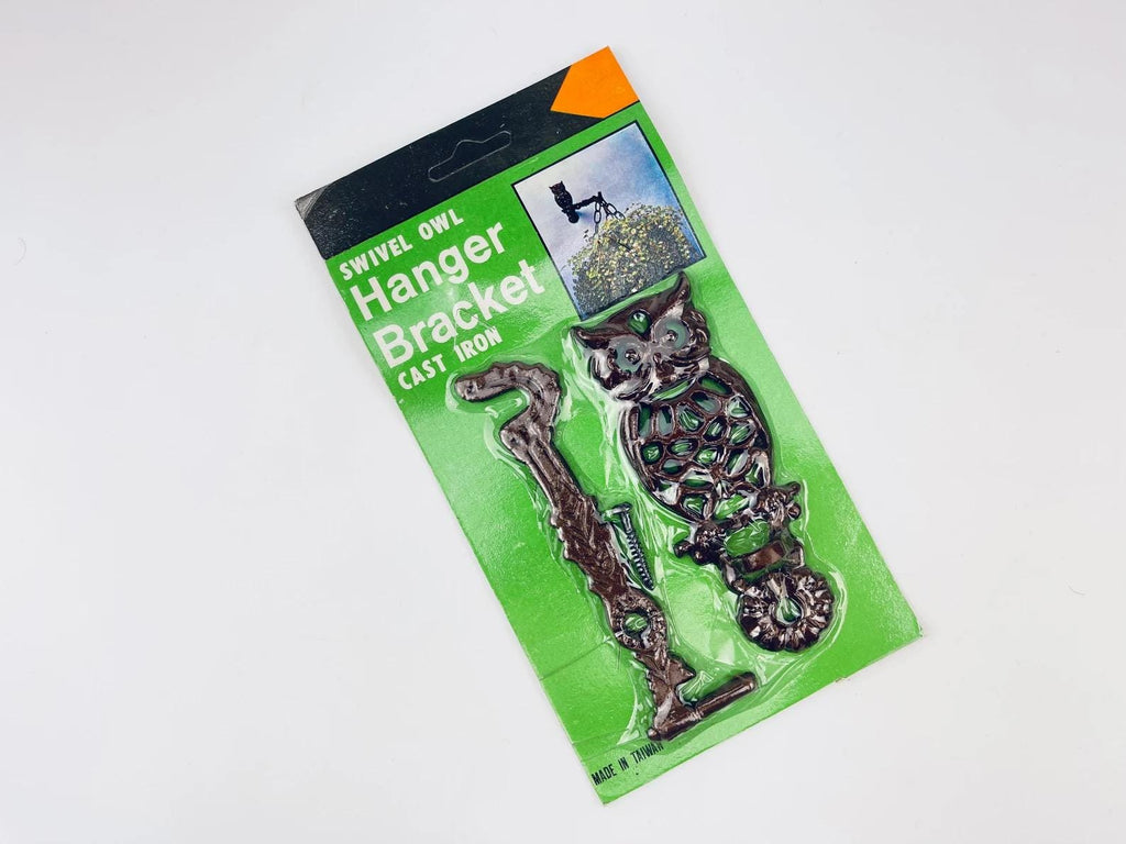 Product image for 'vintage cast iron owl swivel wall hanger bracket garden plant hanger new old stock nos gold black white colour options' (view f740ce)