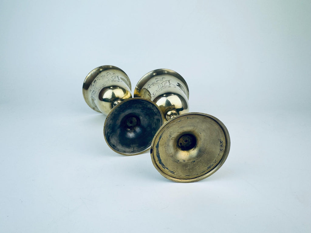 Product image for 'vintage etched brass goblets set of two 2' (view 4af855)