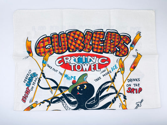 Product image for 'vintage curlers crying tea towel excellent curlers gift' (view d60583)
