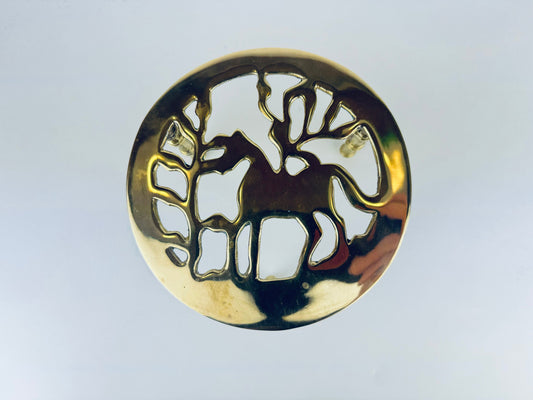 Product image for 'vintage brass easel trivet plant stand horse woodland design' (view 3260ad)