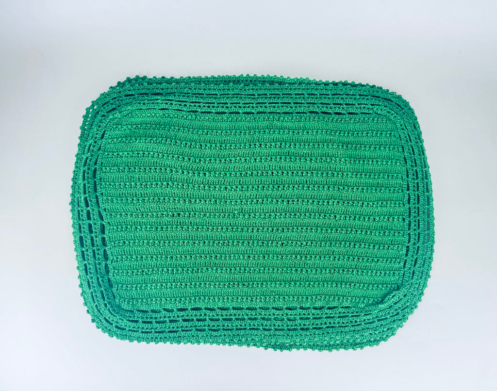 Product image for 'vintage crochet green place mats set of four 4' (view b2ffab)