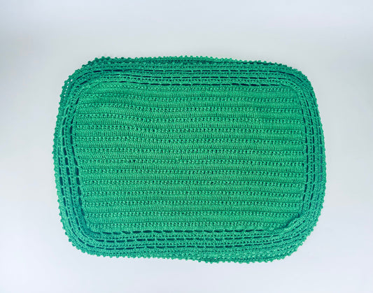 Product image for 'vintage crochet green place mats set of four 4' (view b2ffab)