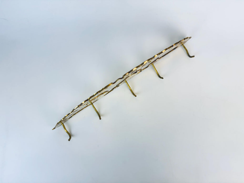 Product image for 'vintage brass home sweet home wall hooks coat key holder wall mounted cottage scene' (view ee9978)