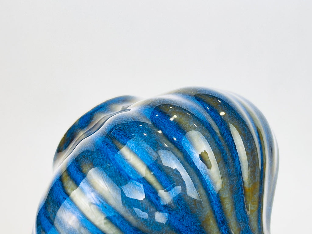 Product image for 'vintage bud floral vase glazed green blue drip pattern' (view f32d02)