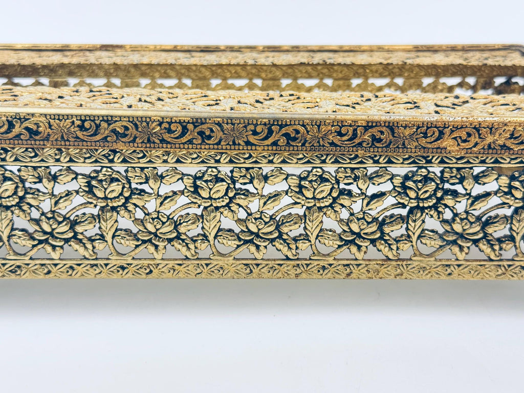 Product image for 'vintage gold filigree tissue box cover hollywood regency glamour' (view b16e12)