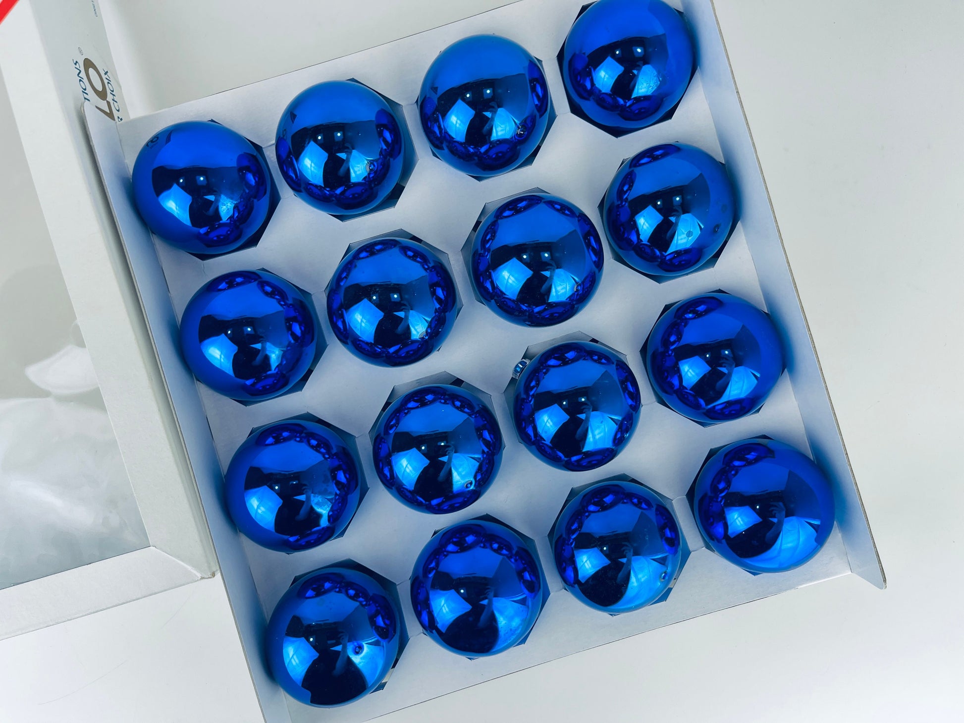 Product image for 'vintage blue glass christmas tree ornaments set of sixteen 16 made in canada by doubl glo alderbrook' (view f0cd15)