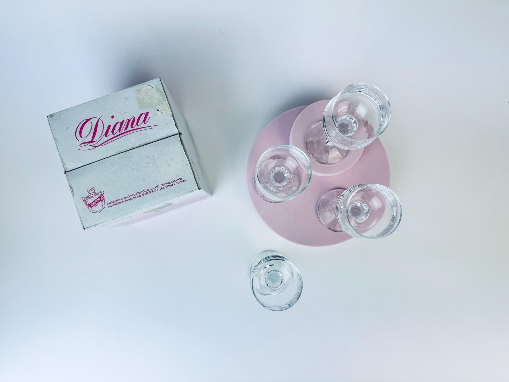 Product image for 'vintage diana bohemia clear crystal liqueur glassware set of four 4 made in czechoslovakia' (view 94e3d4)