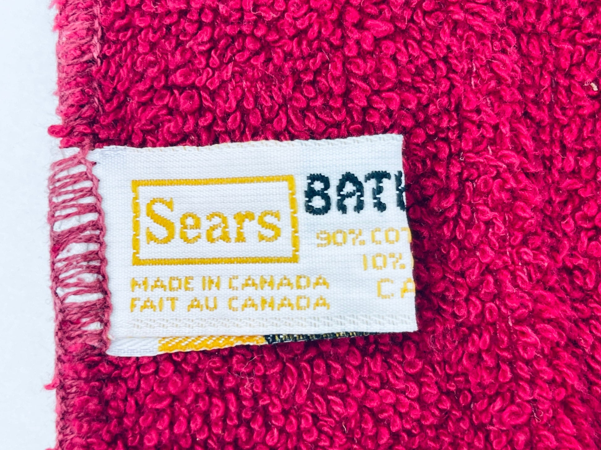 Product image for 'vintage sears bathmates hand face towel embroidered maroon floral set of two 2 cotton polyester blend made in canada' (view b9fcca)