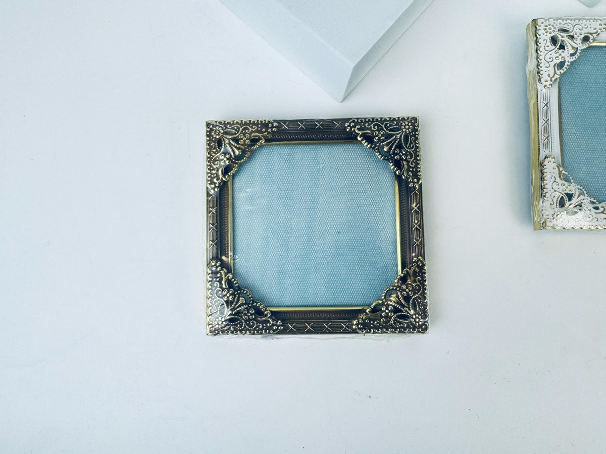 Product image for 'vintage ornate filigree square picture frames 3 x 3 new old stock sold separately' (view 710d6c)