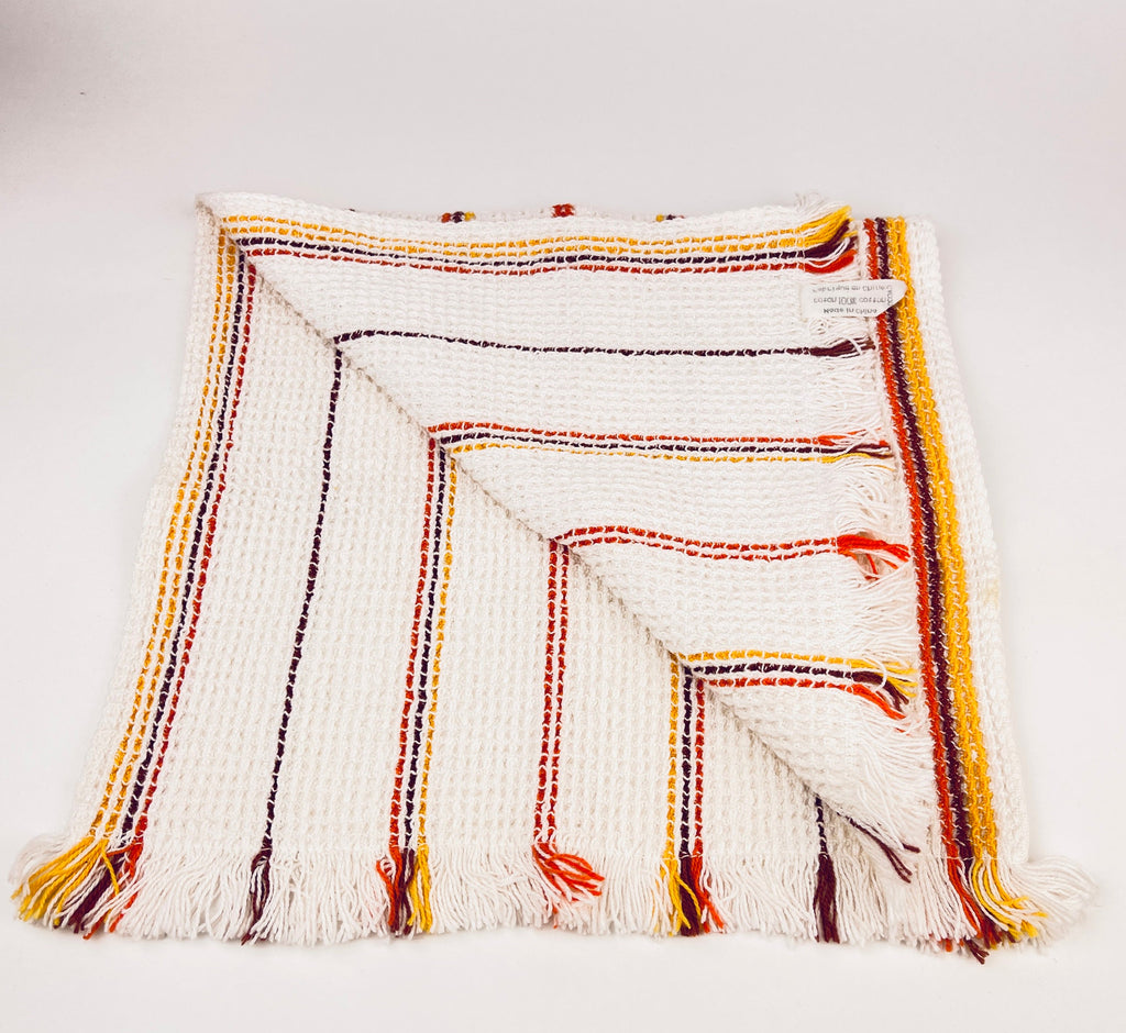 Product image for 'vintage rectangular striped waffle hand towels set of two 2 100 cotton' (view b70ffb)