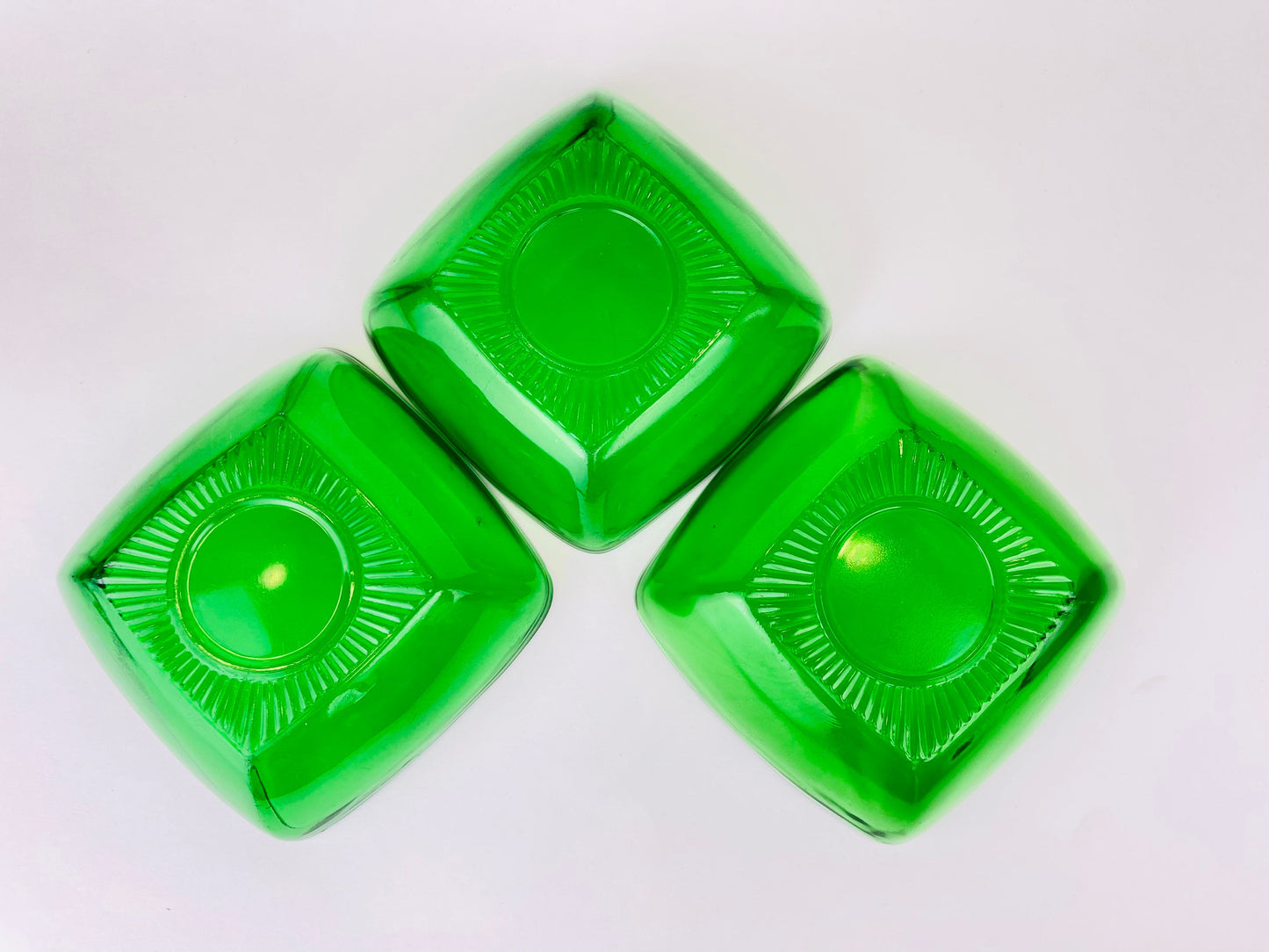 Product image for 'vintage anchor hocking green glass square bowls sold separately' (view 5ca66e)