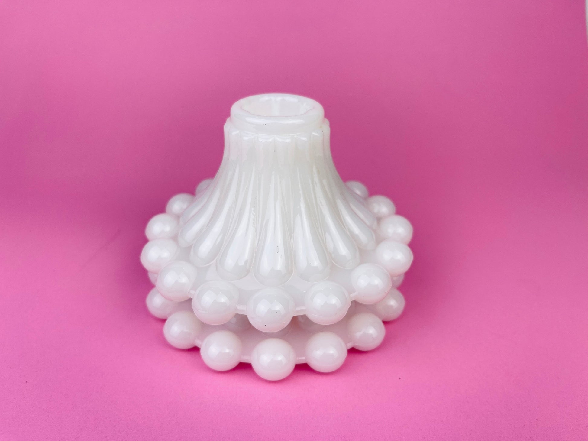 Product image for 'vintage milk glass boopie bubble bottom candleholders set of two 2' (view 341922)