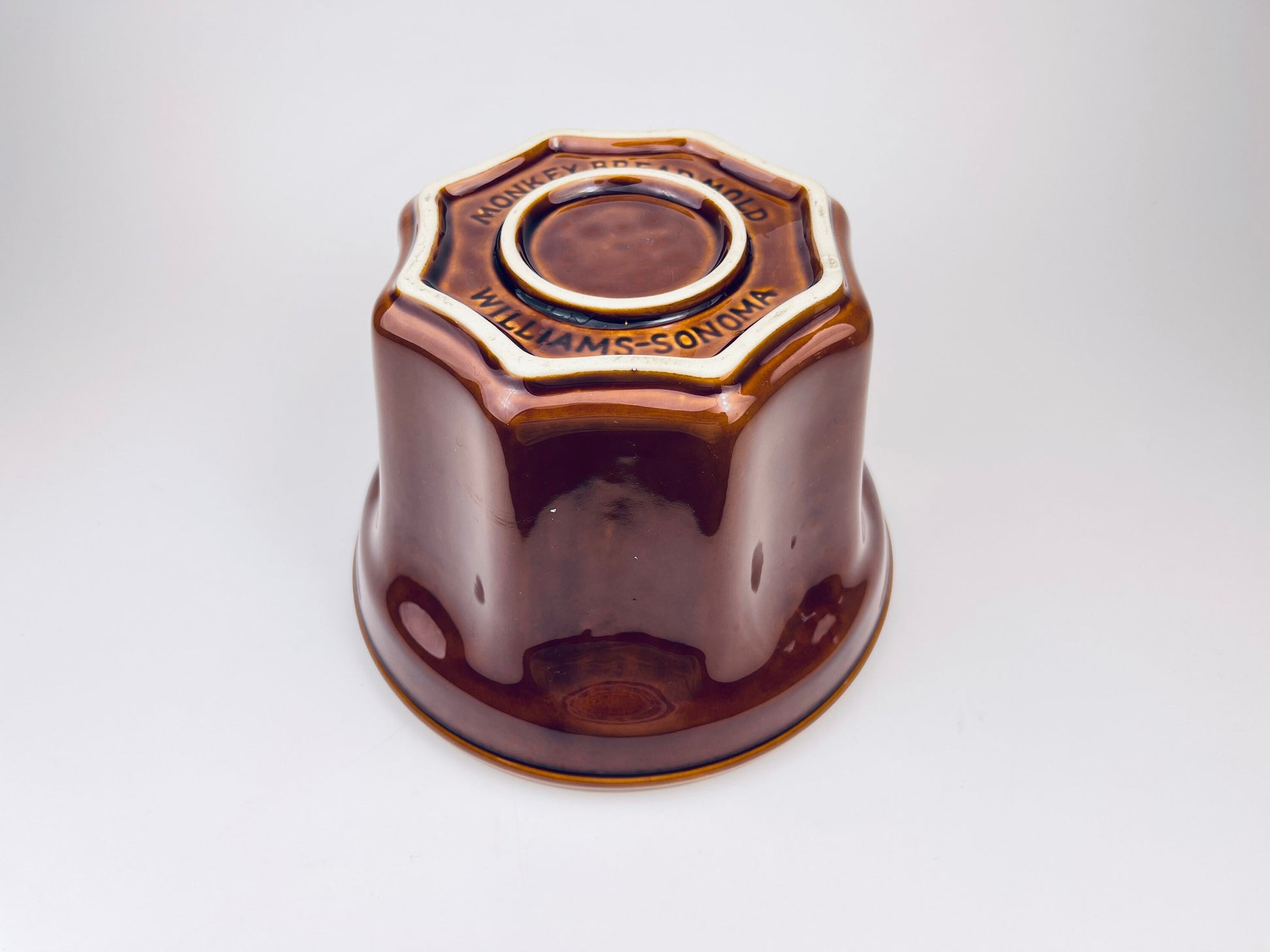 Product image for 'vintage williams sonoma monkey bread mold brown drip glaze ceramic' (view acebd7)
