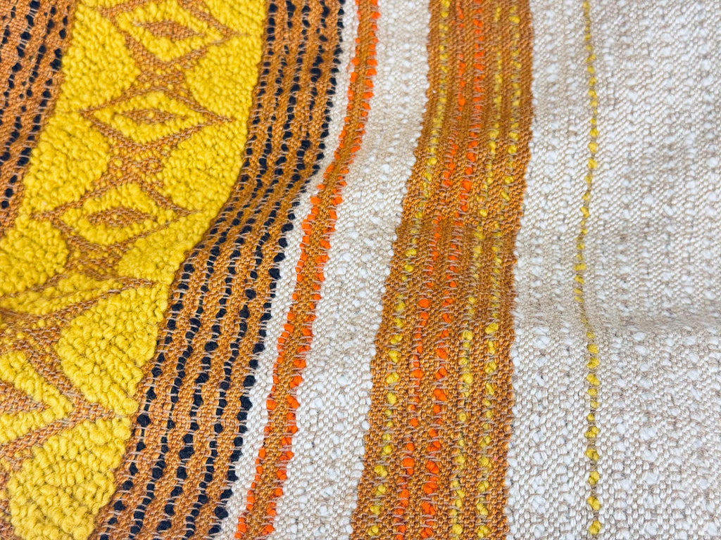 Product image for 'vintage 1970s acrylic rug 50 x72 sculpted loop pile with fringe retro geometric floor rug' (view 3ad34a)
