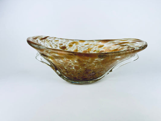 Product image for 'vintage murano heavy art crystal glass decorative bowl shimmering copper pattern collectible glassware gift candy bowl' (view 00ed00)
