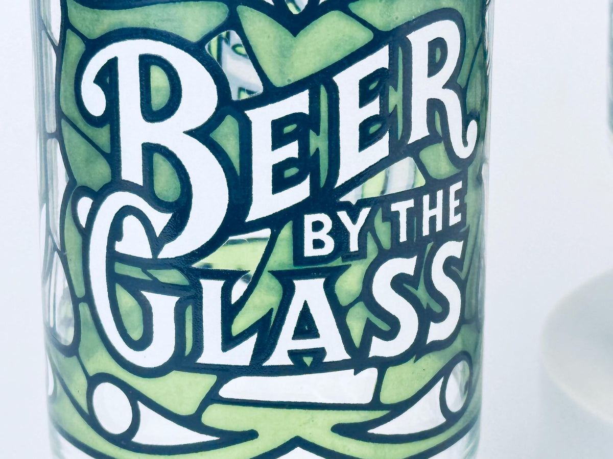 Product image for 'vintage libbey faux stained glass beer by the glass set of two 2' (view b1b476)
