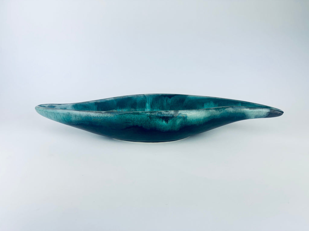 Product image for 'vintage blue mountain pottery bmp green drip glaze ceramic atomic shaped centrepiece bowl made in canada' (view 3d2c5a)