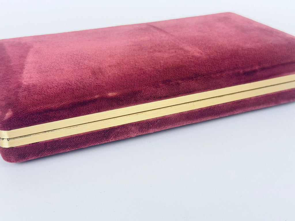 Product image for 'vintage 1980s mauve crushed velvet jewellery travel box with mirror' (view 2d0a9c)