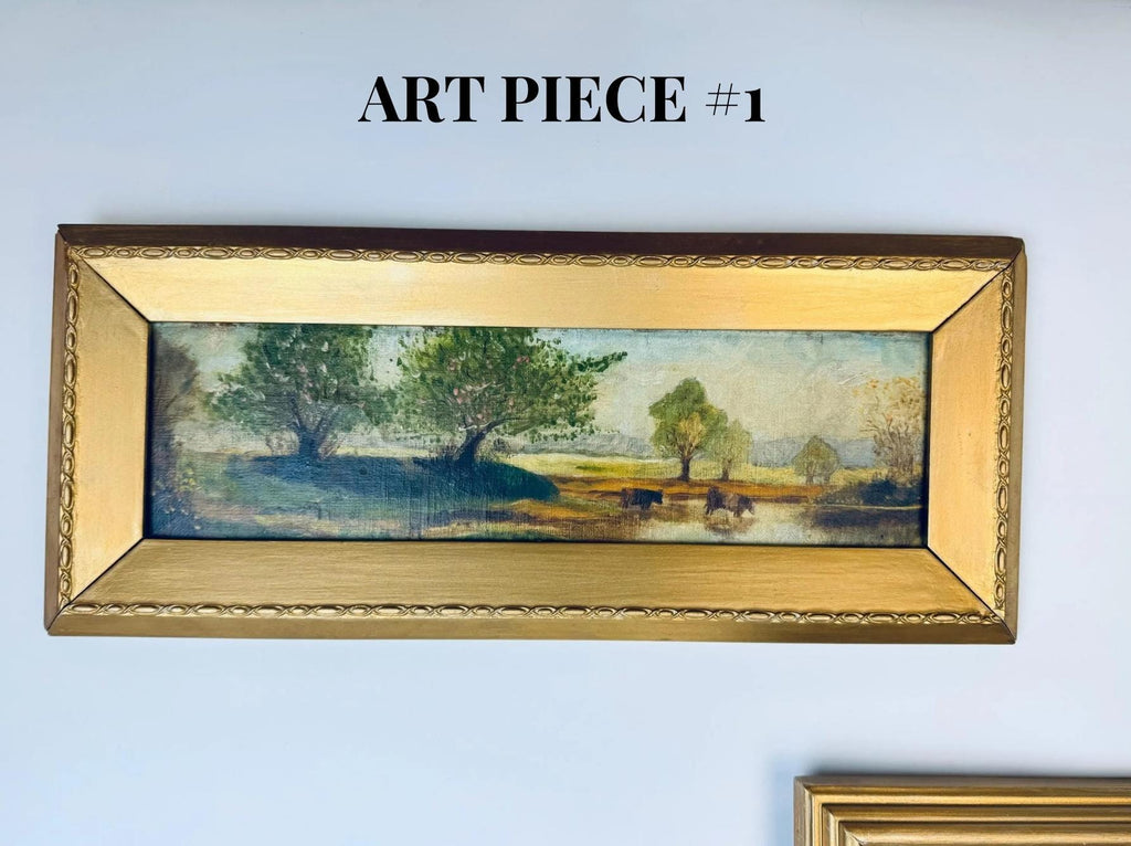 Product image for 'vintage ornate gold painted wooden wall mounted landscape art sold separately' (view fb79db)