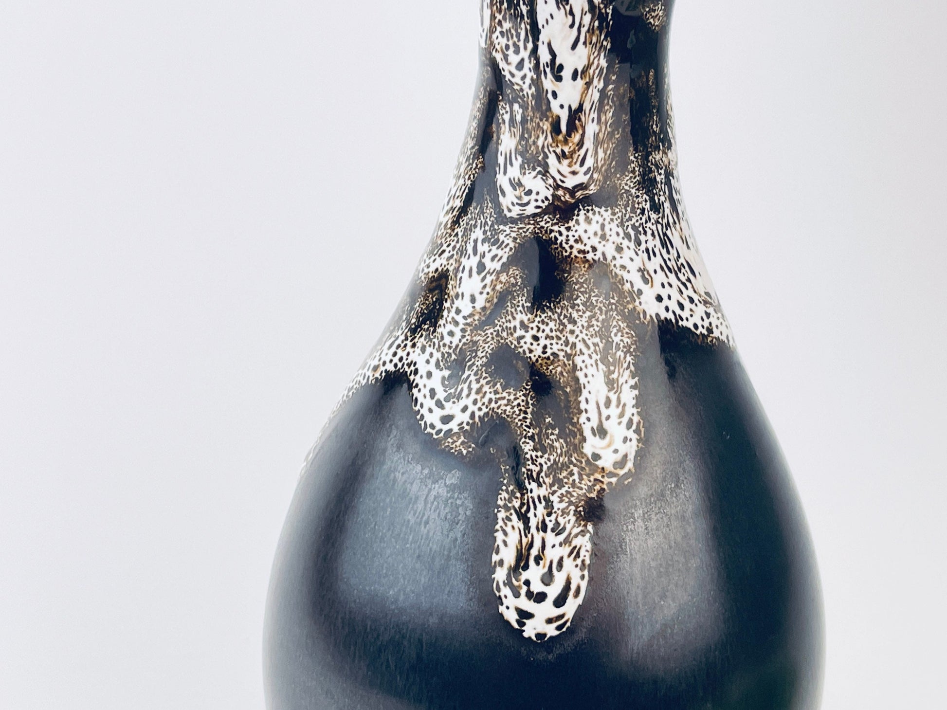 Product image for 'vintage lava brown gold drip glaze bud vase made in germany' (view 5a716f)